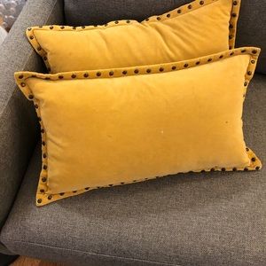 Two west elm accent pillow in yellow
